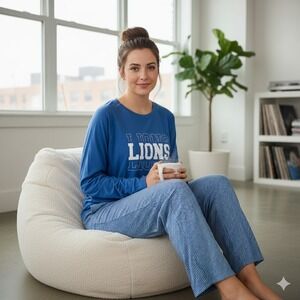NFL‎ Detroit Lions Team Apparel Pajama Pants Long Sleeve Shirt Set - Size 2XL